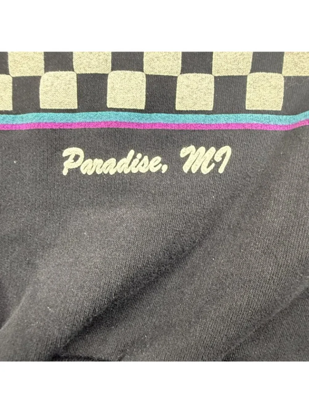 Vintage Artisans Sweatshirt Mens XL Black Water Ski Graphic Fleece USA 90s AOP - Picture 5 of 16